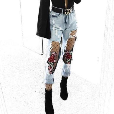 fishnet jeans